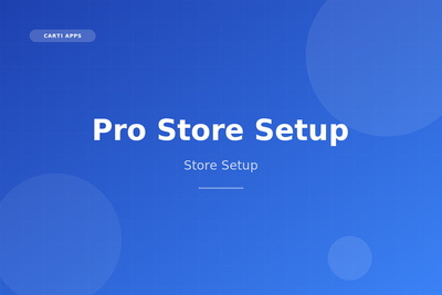 Pro Store Setup